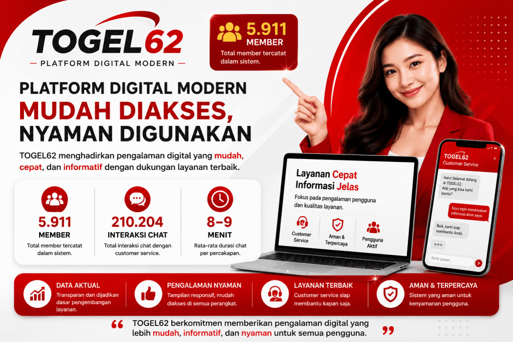 TOGEL62: Platform Digital Modern dengan 5.911 Member dan 210.204 Interaksi&nbsp;Chat